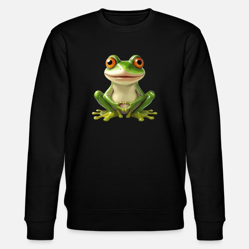 Grenouille joyeuse avec de grands yeux - - Sweat bio CHANGER Stanley/Stella Unisexe - noir