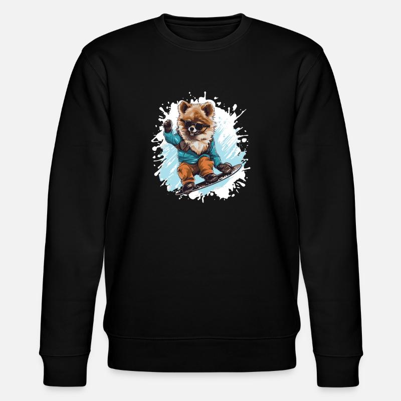 Chien Poméranien Snowboard - Sweat bio CHANGER Stanley/Stella Unisexe - noir