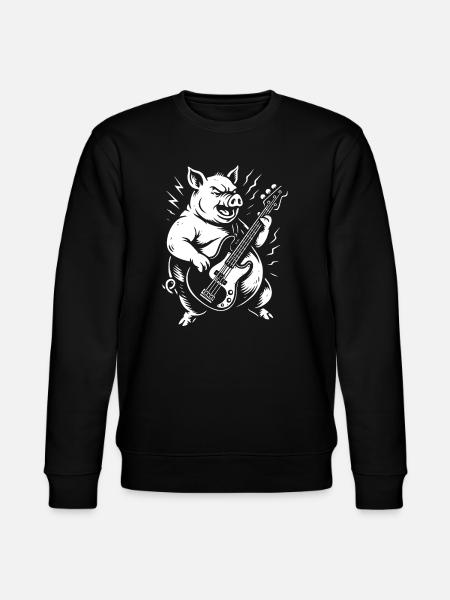 Groovy Pig Bass Jam - Stanley/Stella CHANGER Unisex Organic Sweatshirt - black