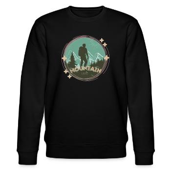 Mountain Love – Wanderer & Berge Motiv - Stanley/Stella Unisex Bio-Sweatshirt CHANGER  - Schwarz - Vorne - Nik (191cm) & Marisol (170cm)
