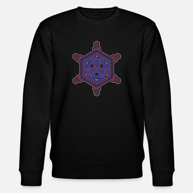 Expérience d’évolution fractale Motif hexagone étoile - Sweat bio CHANGER Stanley/Stella Unisexe - noir