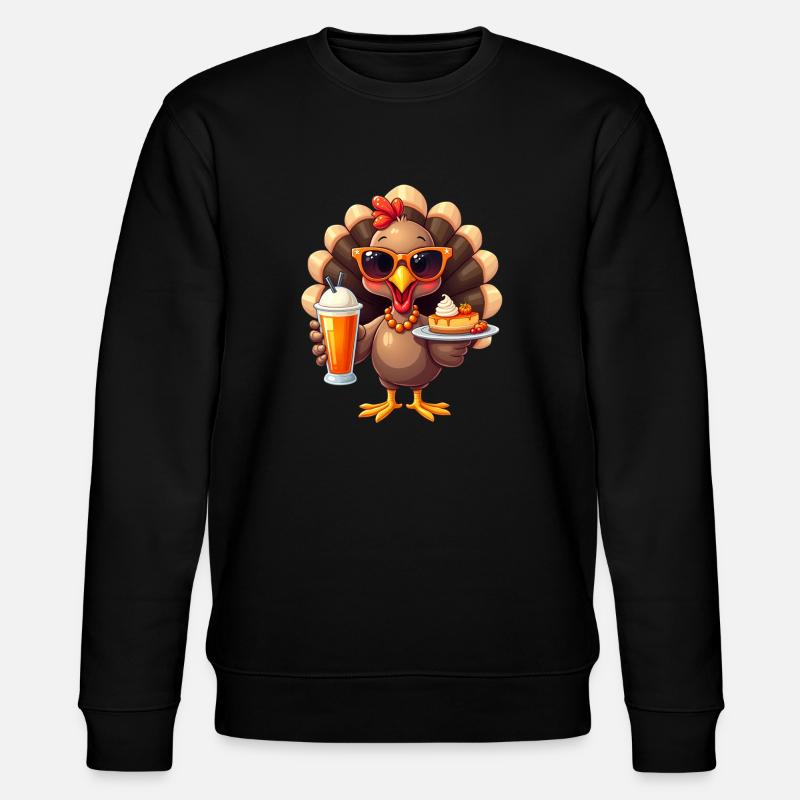 Thanksgiving Truthahn Mit Sonnenbrille - Stanley/Stella Unisex Bio-Sweatshirt CHANGER  - Schwarz