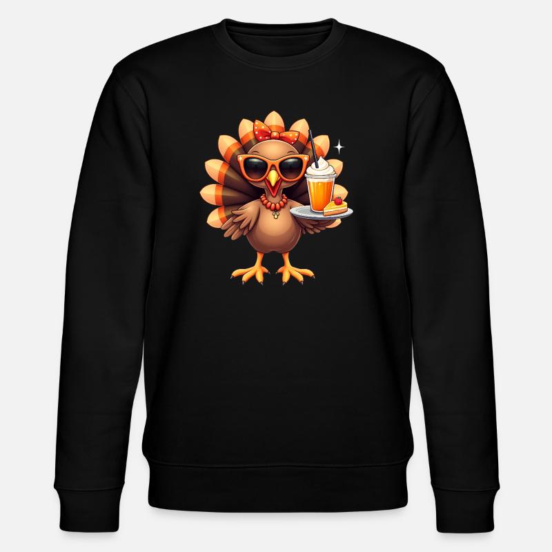 Thanksgiving Truthahn Mit Sonnenbrille - Stanley/Stella Unisex Bio-Sweatshirt CHANGER  - Schwarz