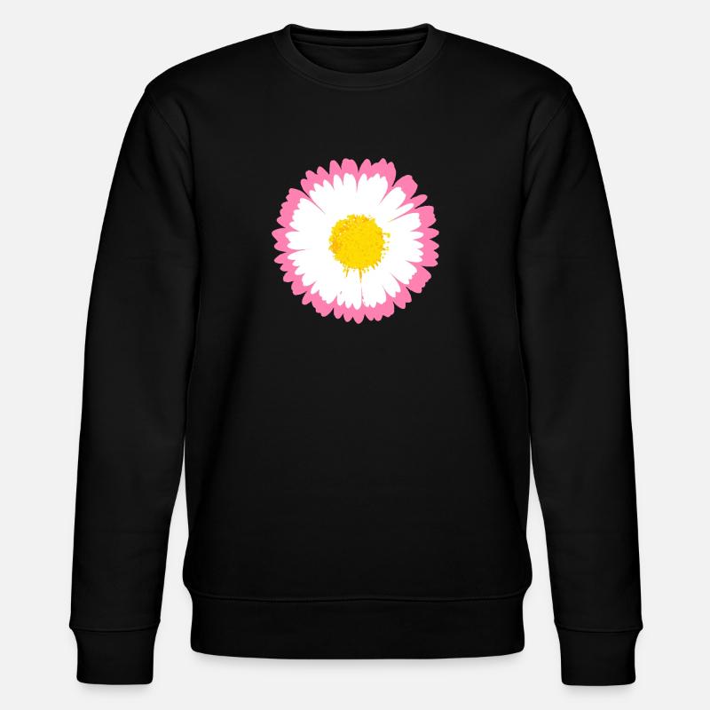 Rosa Gänseblümchen-Kante - Stanley/Stella Unisex Bio-Sweatshirt CHANGER  - Schwarz