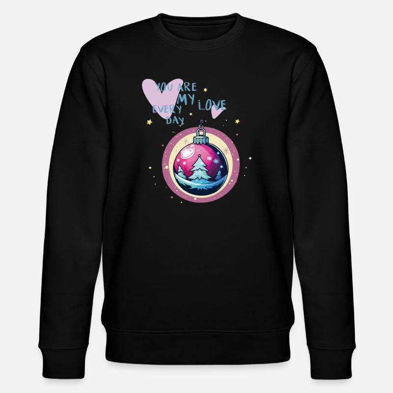 Weihnachtskugel Liebe  - Stanley/Stella Unisex Bio-Sweatshirt CHANGER  - Schwarz