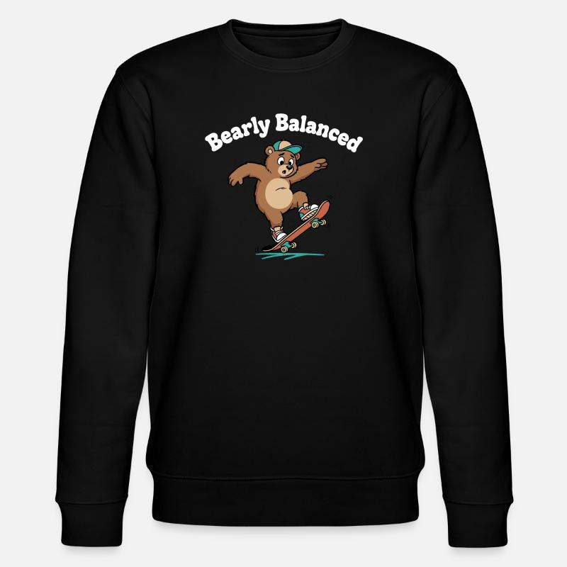 Bear on skateboard - Stanley/Stella CHANGER Unisex Organic Sweatshirt - black