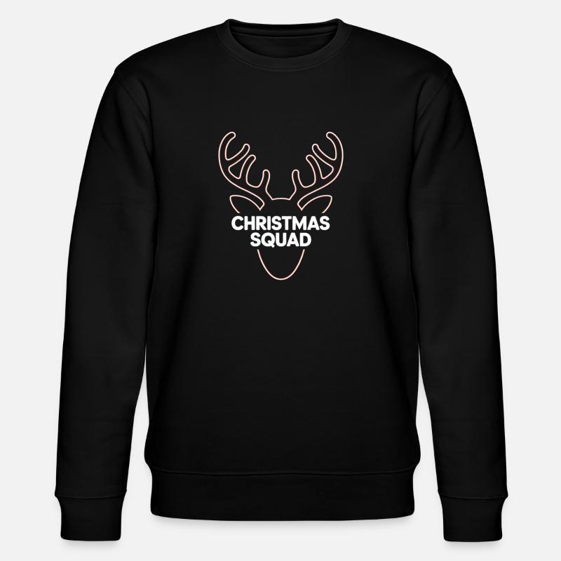 Neon Deer Antlers Christmas Squad - Stanley/Stella CHANGER Unisex Organic Sweatshirt - black