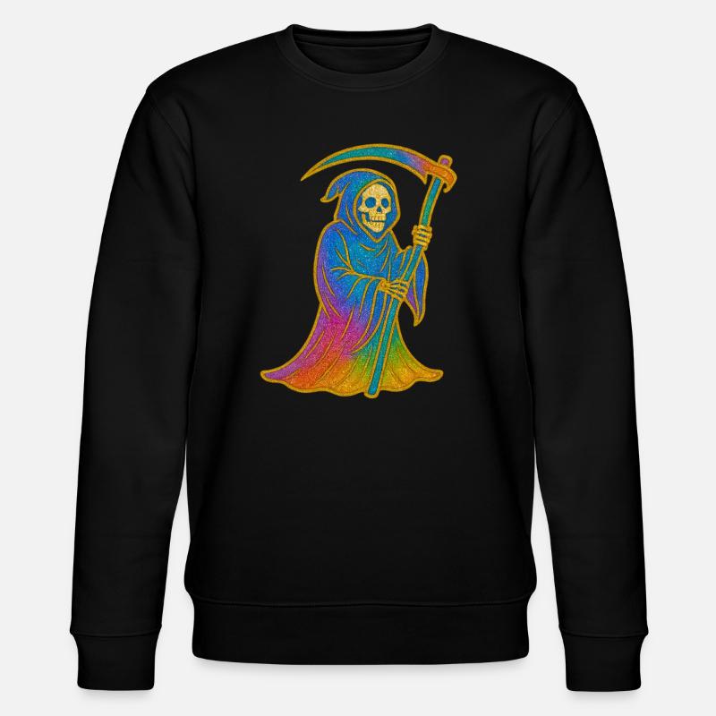 Rainbow Grim Reaper - Stanley/Stella CHANGER Unisex Organic Sweatshirt - black