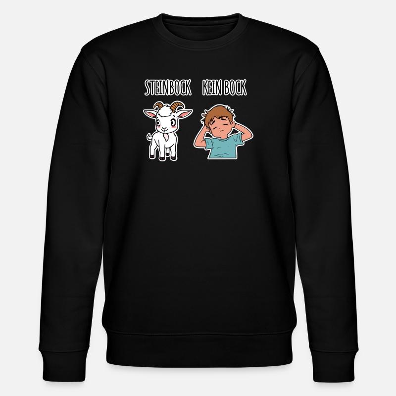 Steinbock - Kein Bock - verschiedene Dinge - Stanley/Stella Unisex Bio-Sweatshirt CHANGER  - Schwarz