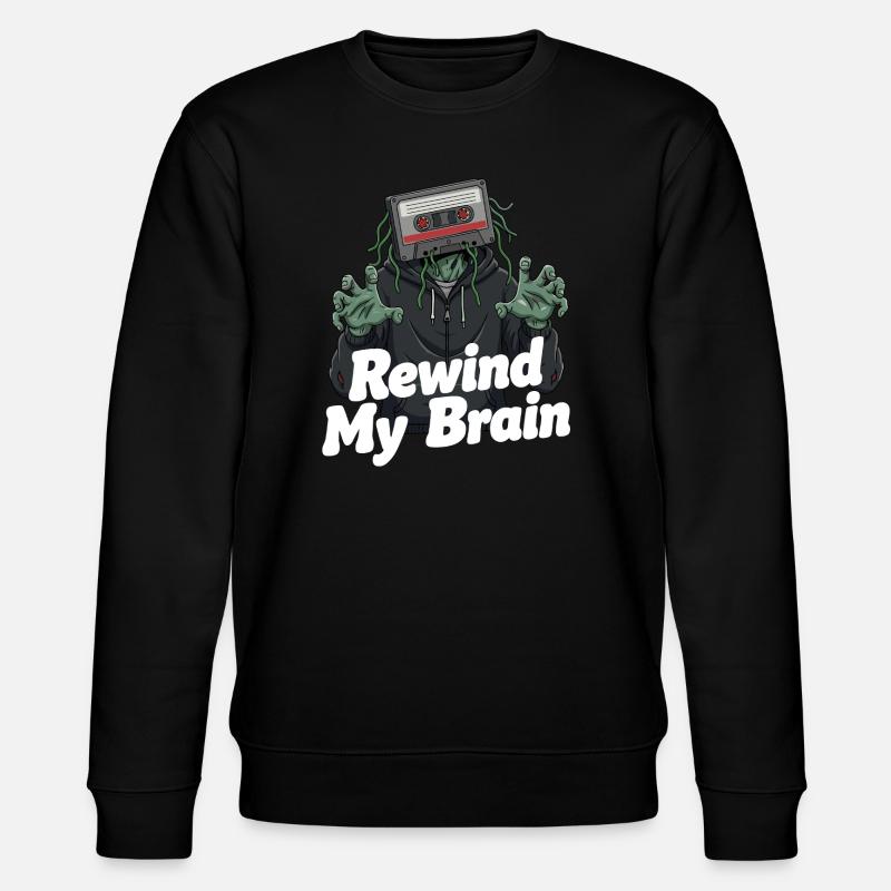 Rewind My Brain Zombie Illustration - Stanley/Stella Unisex Bio-Sweatshirt CHANGER - Schwarz