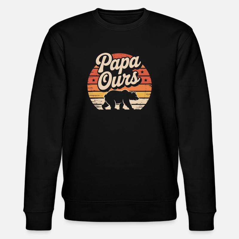 Papa Bear at sunset - Stanley/Stella CHANGER Unisex Organic Sweatshirt - black