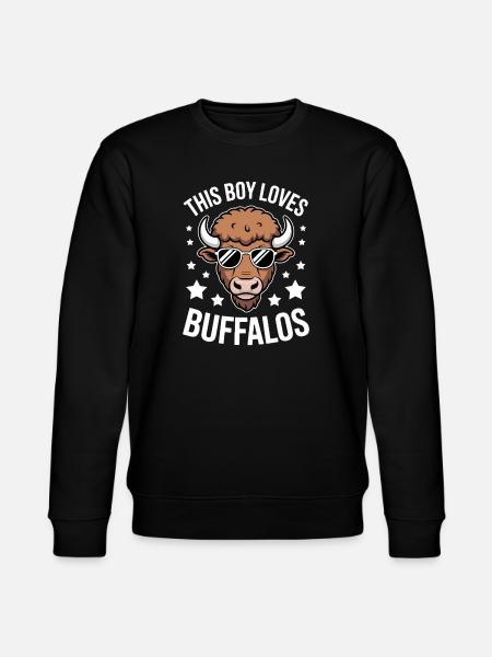 Buffalo Saying Guys Funny Buffalo Gift - Stanley/Stella CHANGER Unisex Organic Sweatshirt - black