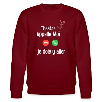 Theater Call Me Emergency - Stanley/Stella CHANGER Unisex Organic Sweatshirt - burgundy - Front - Nik (191cm) & Marisol (170cm)