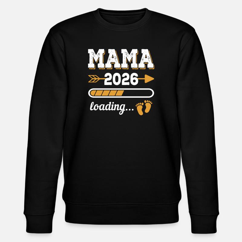 Mama 2026 Loading Zukünftige Mutter Geschenk - Stanley/Stella Unisex Bio-Sweatshirt CHANGER  - Schwarz