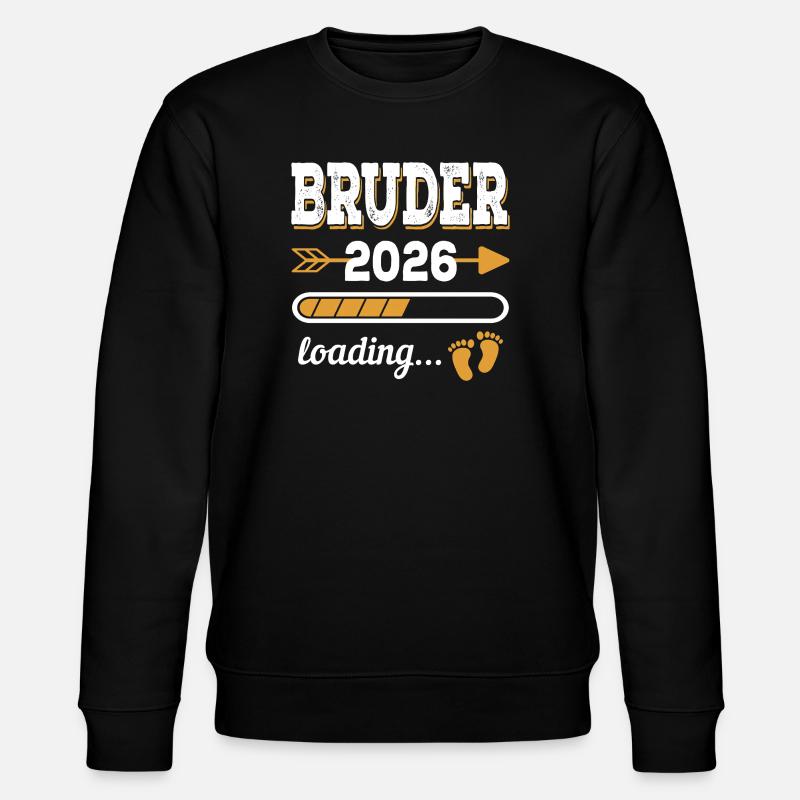 Bruder 2026 Loading werdende Geschwister Geschenk - Stanley/Stella Unisex Bio-Sweatshirt CHANGER  - Schwarz