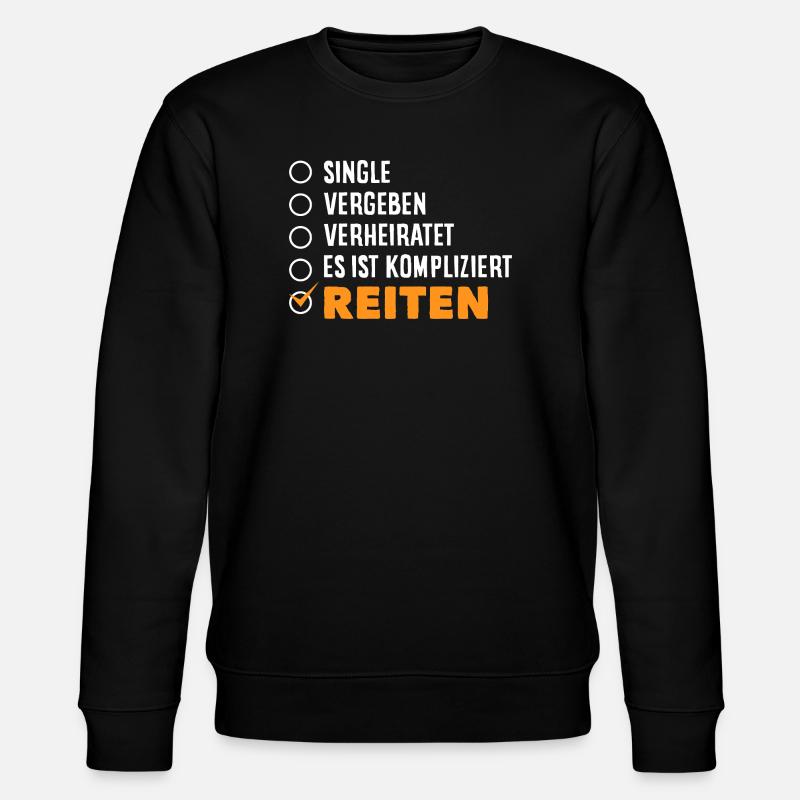 Pferdemädchen Reiten Ponyfans Reiter - Stanley/Stella Unisex Bio-Sweatshirt CHANGER - Schwarz