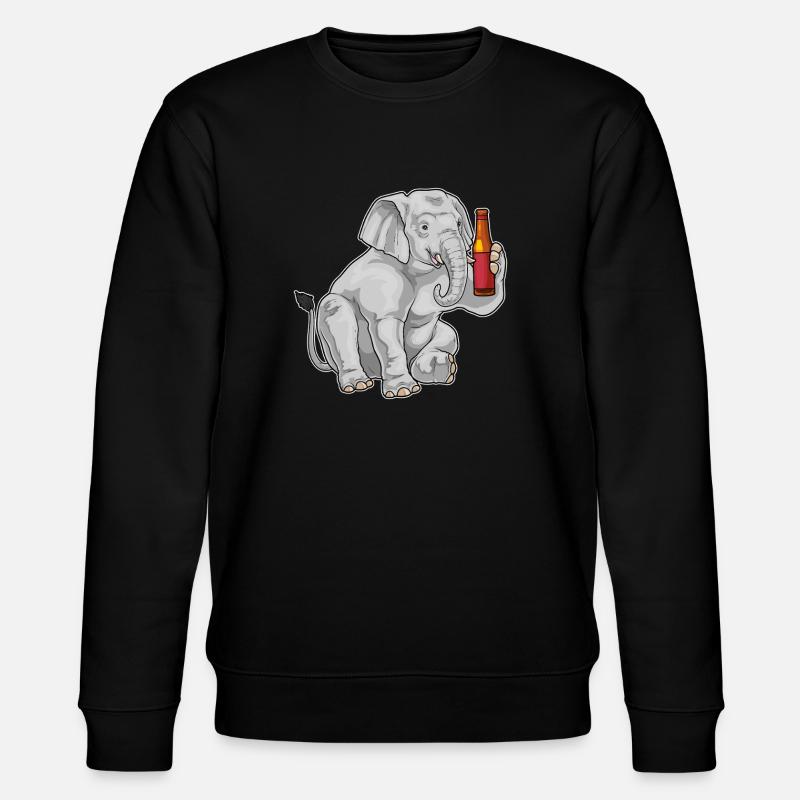 Elephant bouteille de bière - Sweat bio CHANGER Stanley/Stella Unisexe - noir