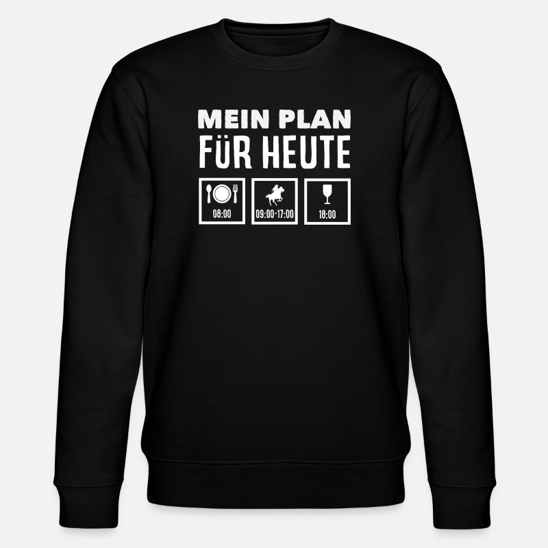 Mein Plan Heute Pferdemädchen Reiten Ponyfans - Stanley/Stella Unisex Bio-Sweatshirt CHANGER  - Schwarz