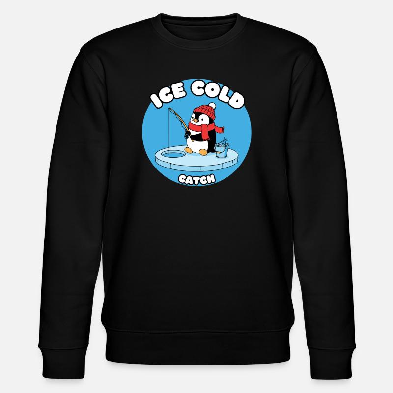Eisfrost Pinguin fängt Eisfisch - Stanley/Stella Unisex Bio-Sweatshirt CHANGER  - Schwarz