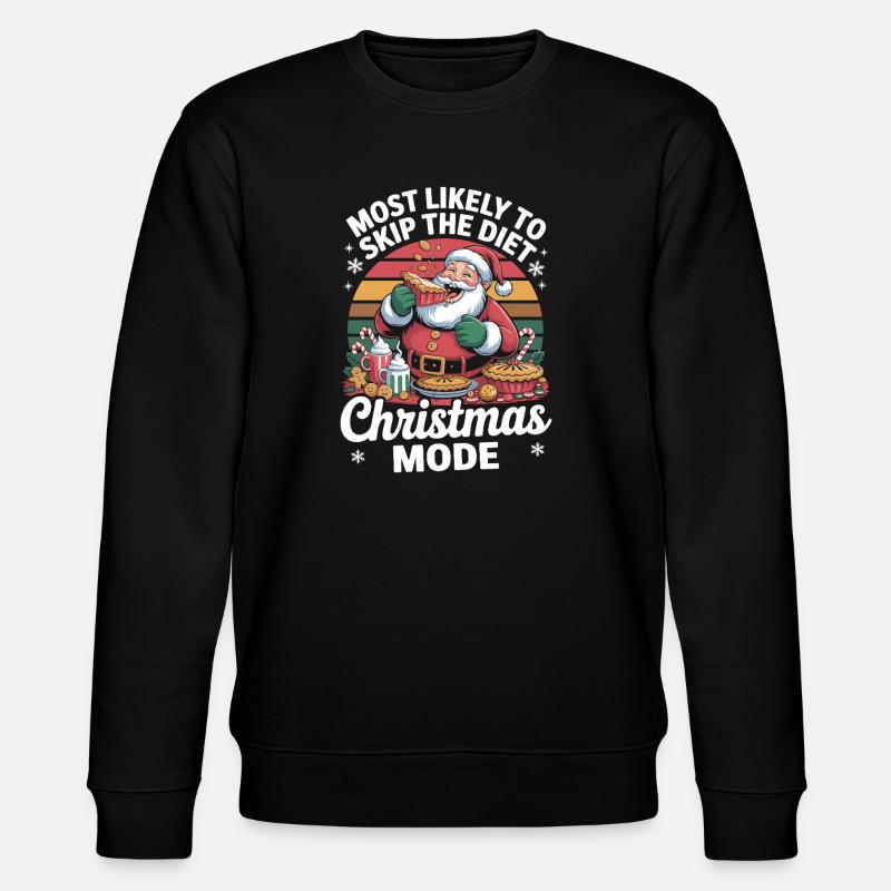 Weihnachtsmodus Diät Auslassen - Stanley/Stella Unisex Bio-Sweatshirt CHANGER - Schwarz