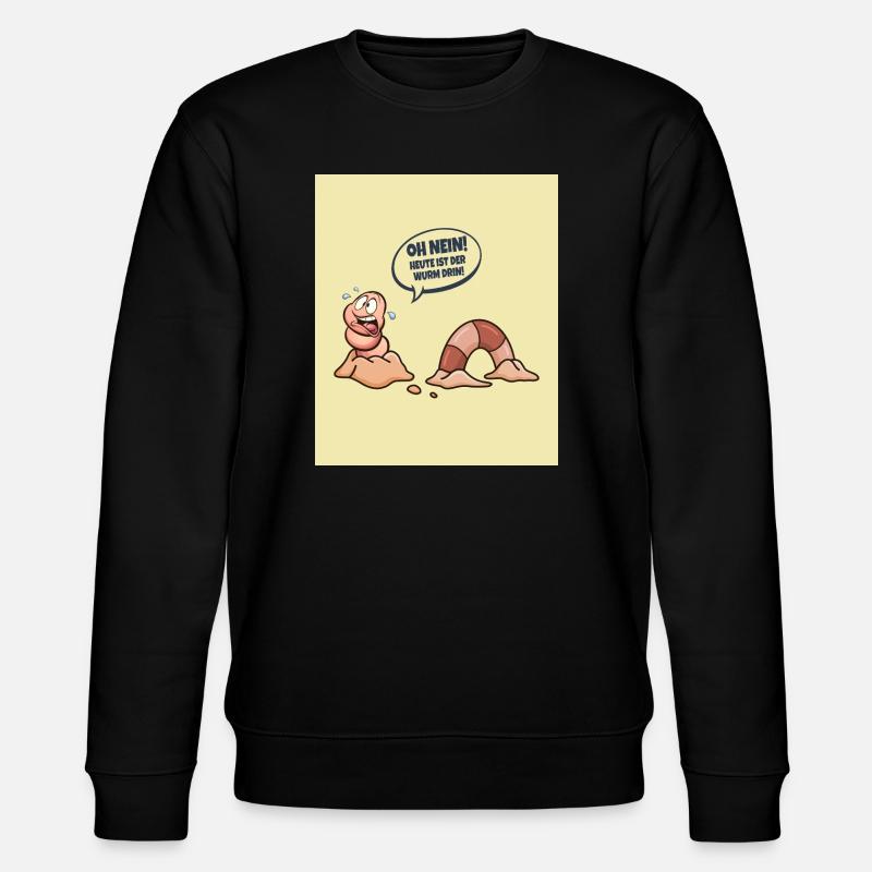 Heute ist der Wurm drin! - Stanley/Stella Unisex Bio-Sweatshirt CHANGER  - Schwarz