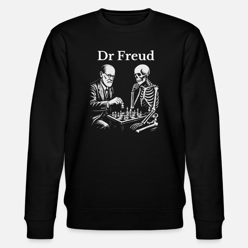 Freud Schachduell mit dem Skelett - Stanley/Stella Unisex Bio-Sweatshirt CHANGER  - Schwarz