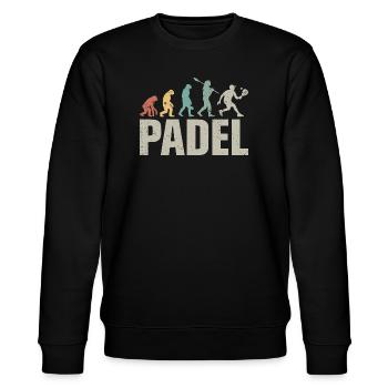 Fun Padel - Padel Evolution - Stanley/Stella CHANGER Unisex Organic Sweatshirt - black - Front - Nik (191cm) & Marisol (170cm)