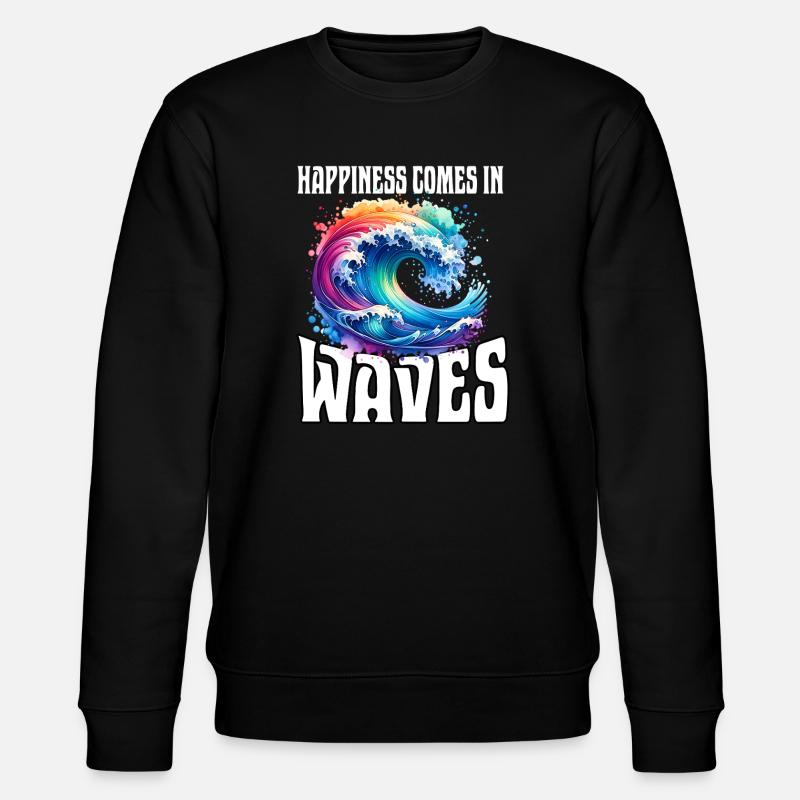 Le bonheur vient par vagues - Sweat bio CHANGER Stanley/Stella Unisexe - noir