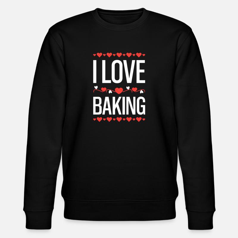 I Love Baking Hearts - Stanley/Stella Unisex Bio-Sweatshirt CHANGER - Schwarz