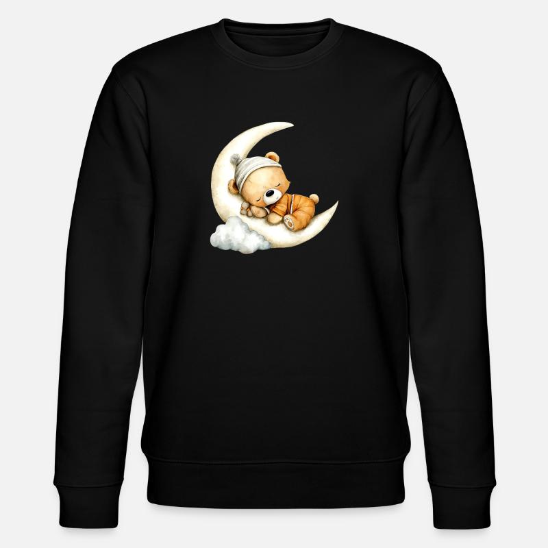 sleeping teddy bear - Stanley/Stella CHANGER Unisex Organic Sweatshirt - black