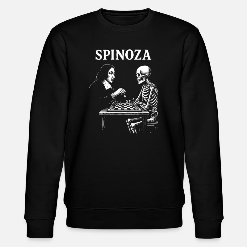 Spinoza Schach mit Skelett - Stanley/Stella Unisex Bio-Sweatshirt CHANGER  - Schwarz