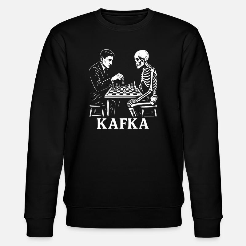 Kafka Skeleton Chess Duel - Stanley/Stella CHANGER Unisex Organic Sweatshirt - black