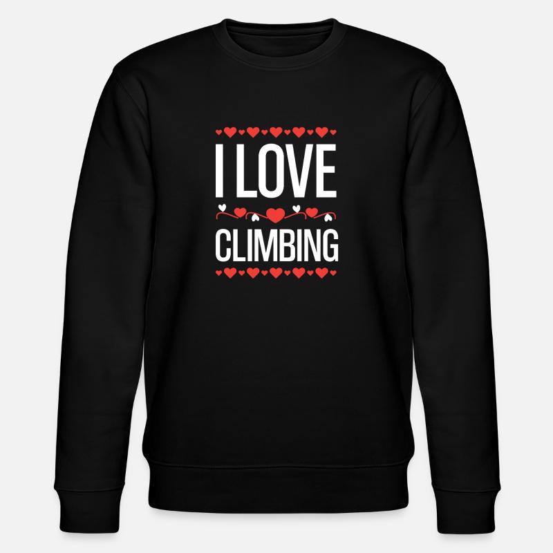 I Love Climbing Herzdesign - Stanley/Stella Unisex Bio-Sweatshirt CHANGER - Schwarz