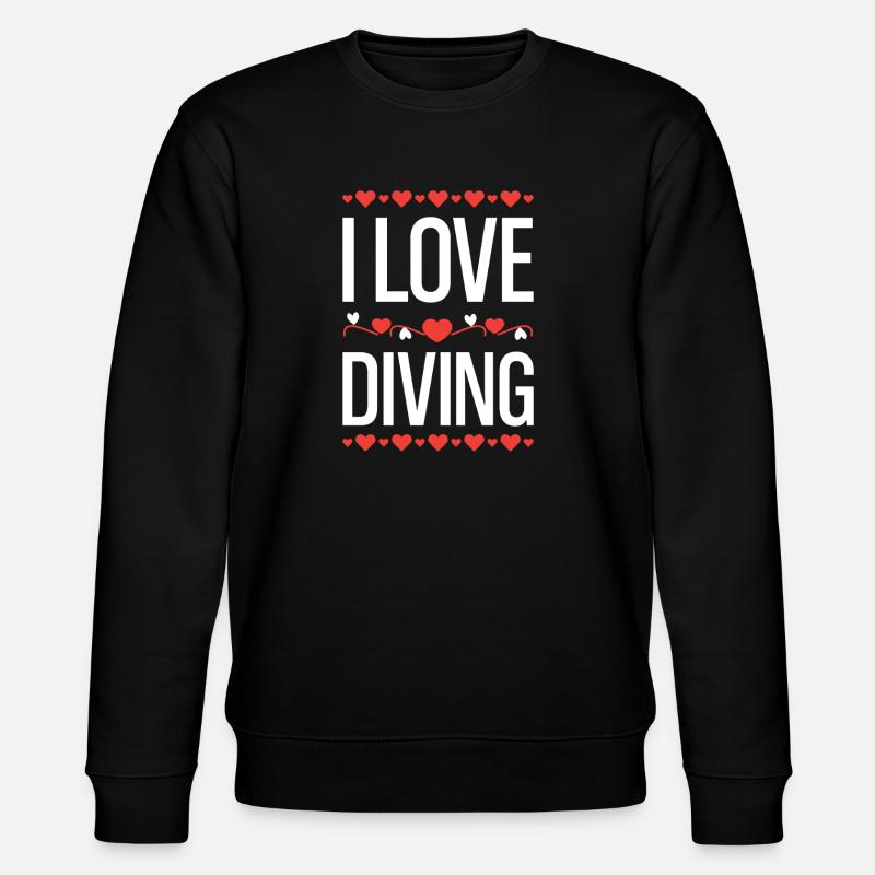 J’adore plonger Hearts - Sweat bio CHANGER Stanley/Stella Unisexe - noir