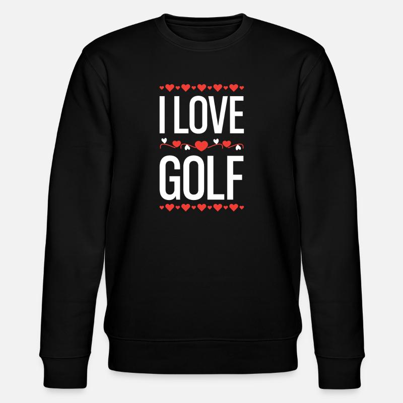 I Love Golf Herz Design - Stanley/Stella Unisex Bio-Sweatshirt CHANGER  - Schwarz
