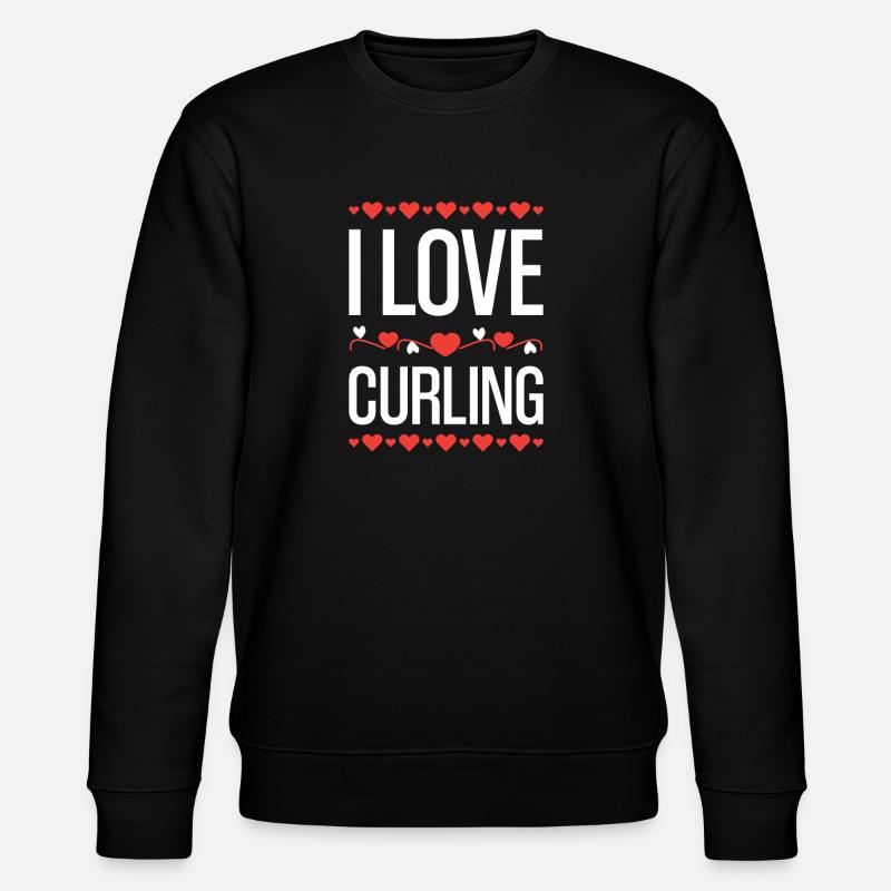 I Love Curling Herz - Stanley/Stella Unisex Bio-Sweatshirt CHANGER - Schwarz