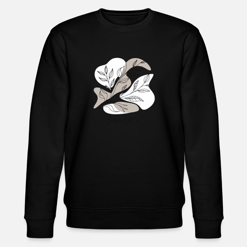 Dessin au trait botanique - Sweat bio CHANGER Stanley/Stella Unisexe - noir