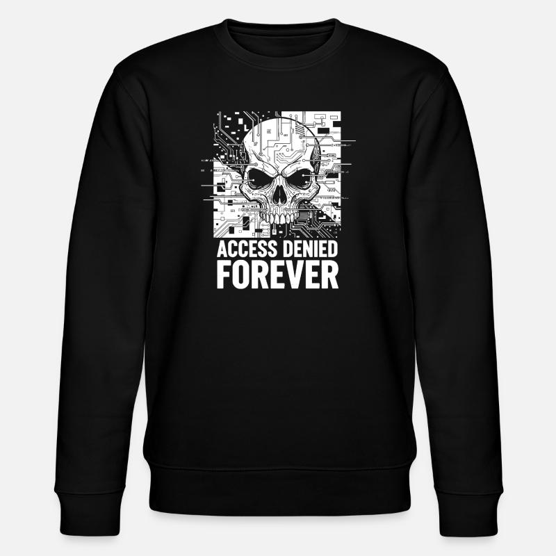 Schädel Zugriff Verweigert Forever - Stanley/Stella Unisex Bio-Sweatshirt CHANGER  - Schwarz