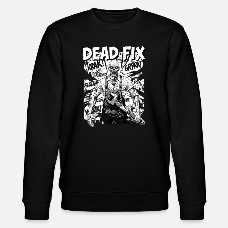 Zombie Mechaniker Kettensägenheld - Stanley/Stella Unisex Bio-Sweatshirt CHANGER  - Schwarz