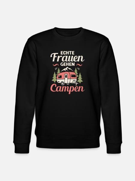 Camping Women Go Camping Camper Caravan - Stanley/Stella CHANGER Unisex Organic Sweatshirt - black