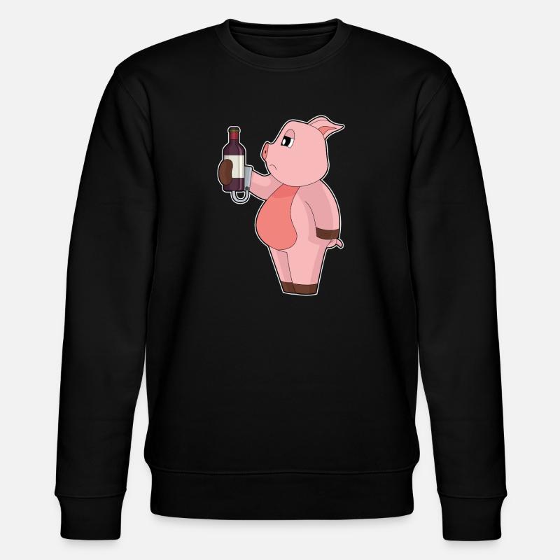 Pork Bottle Red Wine - Stanley/Stella CHANGER Unisex Organic Sweatshirt - black