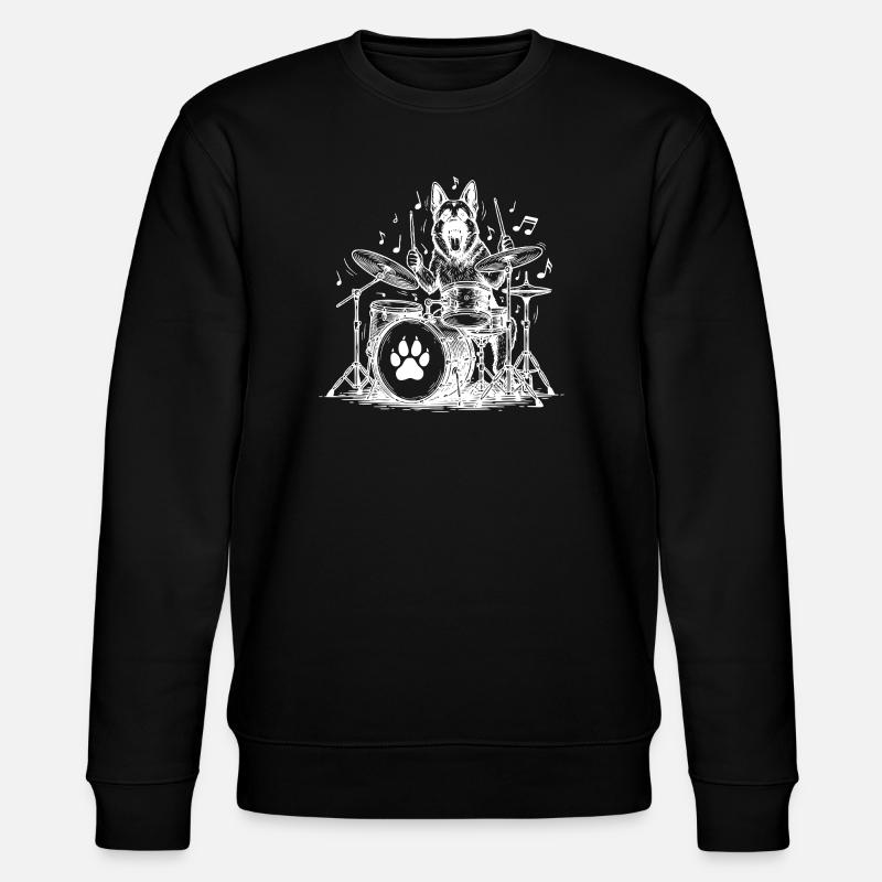 Deutscher Schäferhund Trommler - Stanley/Stella Unisex Bio-Sweatshirt CHANGER  - Schwarz