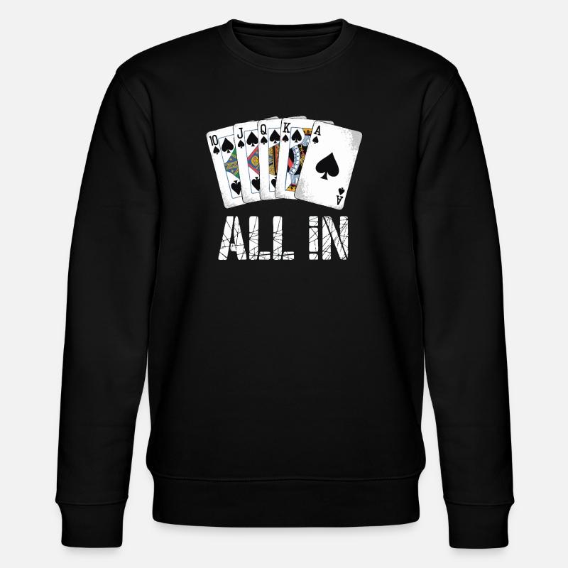 Poker Royal Flush - ALL IN Design - Stanley/Stella Unisex Bio-Sweatshirt CHANGER - Schwarz