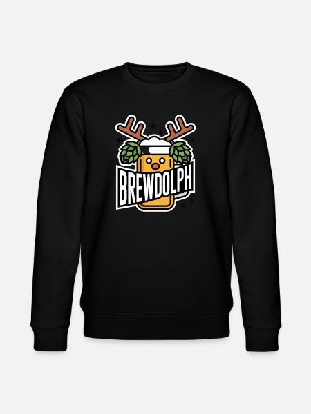 Brewdolph Rentier Bier Weihnachtswitz - Stanley/Stella Unisex Bio-Sweatshirt CHANGER  - Schwarz