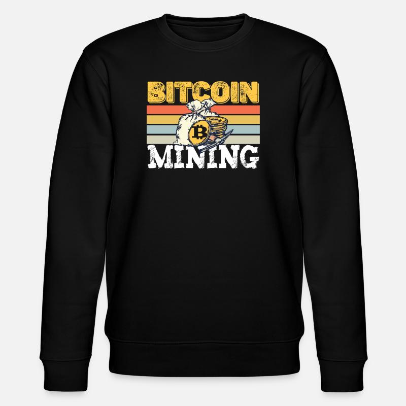 Bitcoin Mining retro - Stanley/Stella Unisex Bio-Sweatshirt CHANGER  - Schwarz