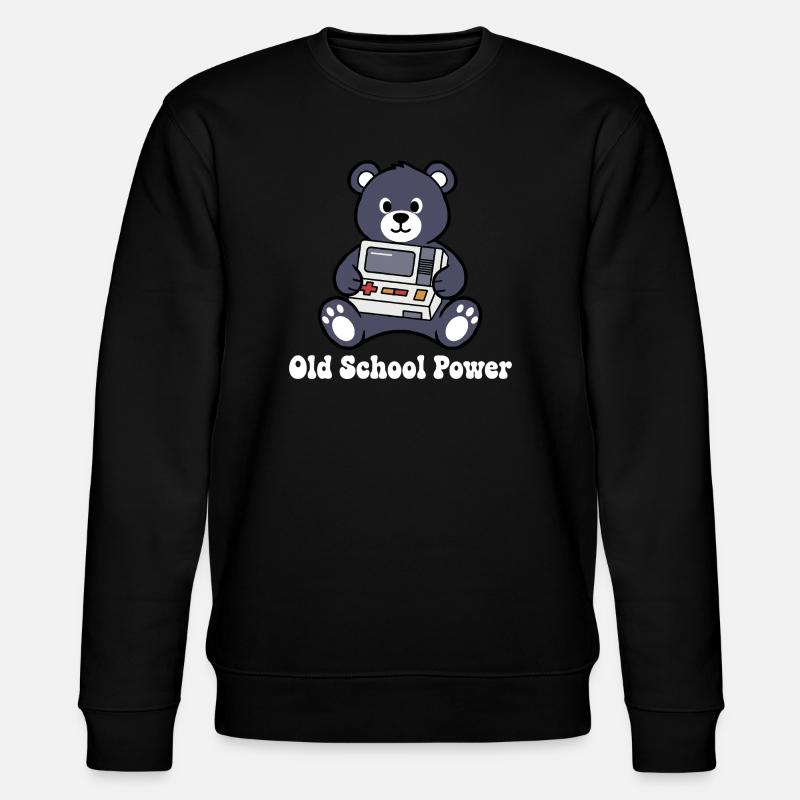 Old School Power Bär Retro Konsole - Stanley/Stella Unisex Bio-Sweatshirt CHANGER  - Schwarz