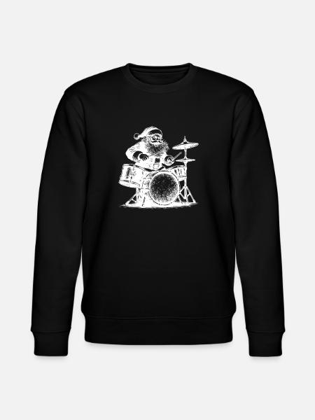 Music Christmas Man Drumming XMas - Stanley/Stella CHANGER Unisex Organic Sweatshirt - black
