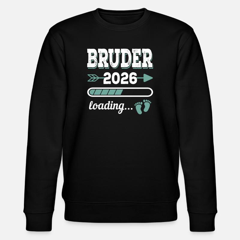 Bruder 2026 Loading Werdende Geschwister Geschenk - Stanley/Stella Unisex Bio-Sweatshirt CHANGER  - Schwarz
