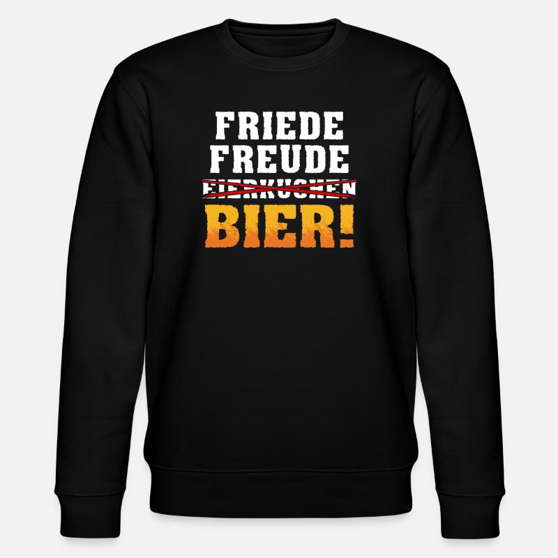 Frieden Freude Bier - Stanley/Stella Unisex Bio-Sweatshirt CHANGER  - Schwarz