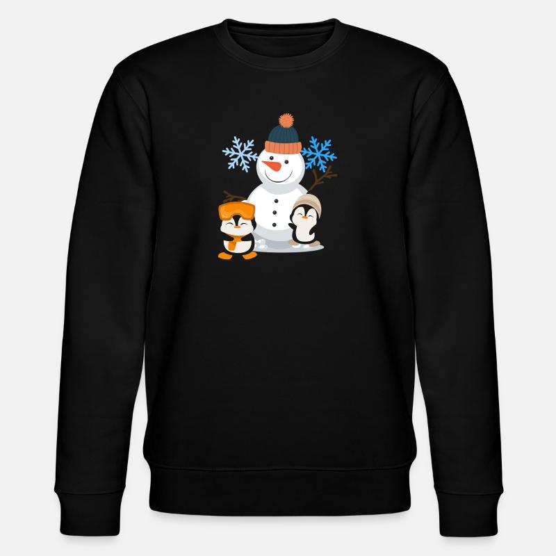 Winterfreude Schneemann Pinguine - Stanley/Stella Unisex Bio-Sweatshirt CHANGER  - Schwarz